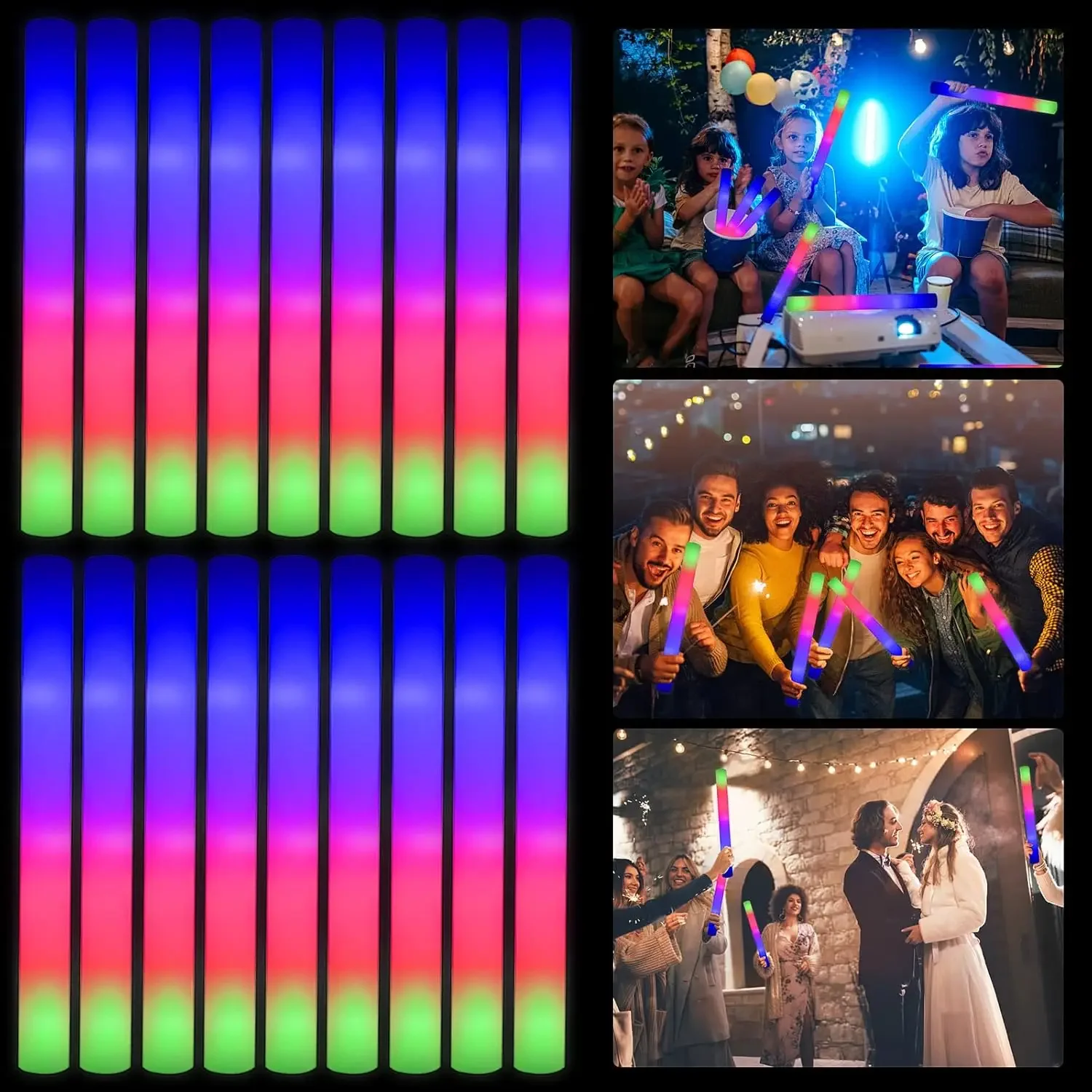 Flashing Led Foam Sticks Party - 1Z-50PCS Led Foam Glow Sticks Kerst