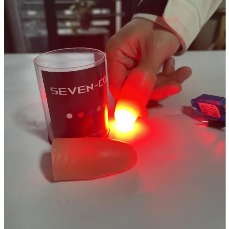 Thumb Tip Magic Trick Set - Zeven kleuren LED-licht Duim Magische tips