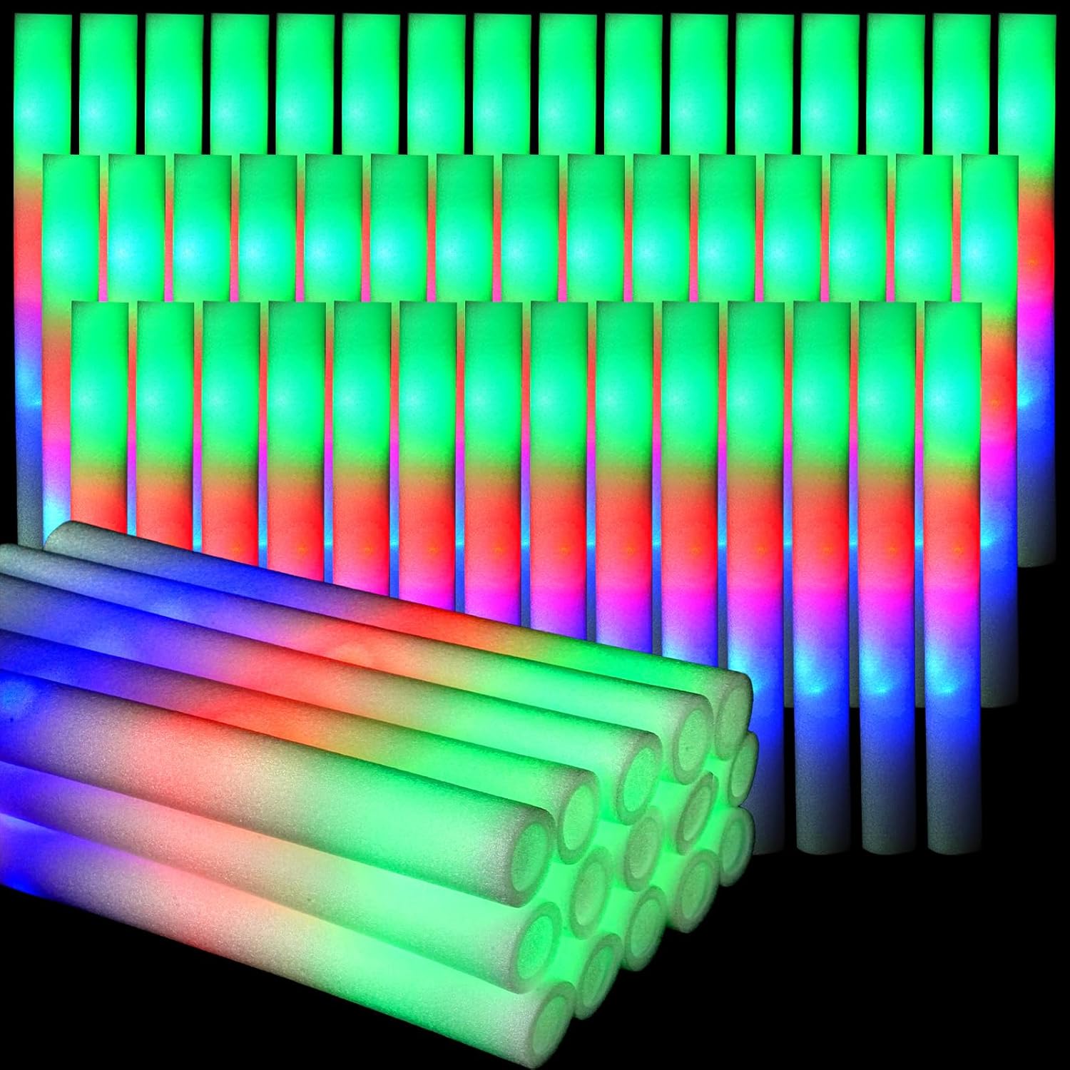 Flashing Led Foam Sticks Party - 30 stuks Foam Glow Sticks met