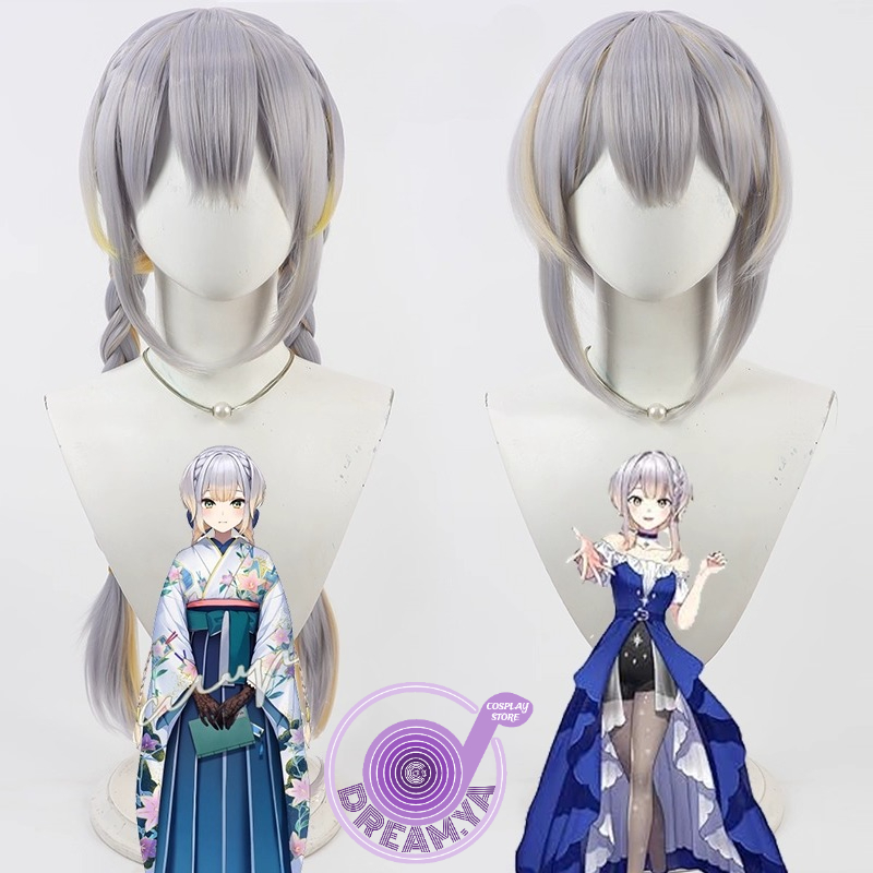 Anime Cosplay Wig Heat Resistant - Shioriha Ruri Cosplay Pruik Vtuber Grijs