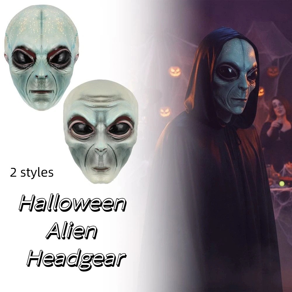 Latex Alien Mask Realistic - Latex materiaal buitenaards masker Groen buitenaards