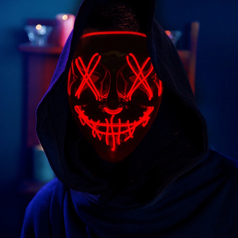 Led Purge Mask Halloween - Halloween Neon Led Purge Masker Maskerade