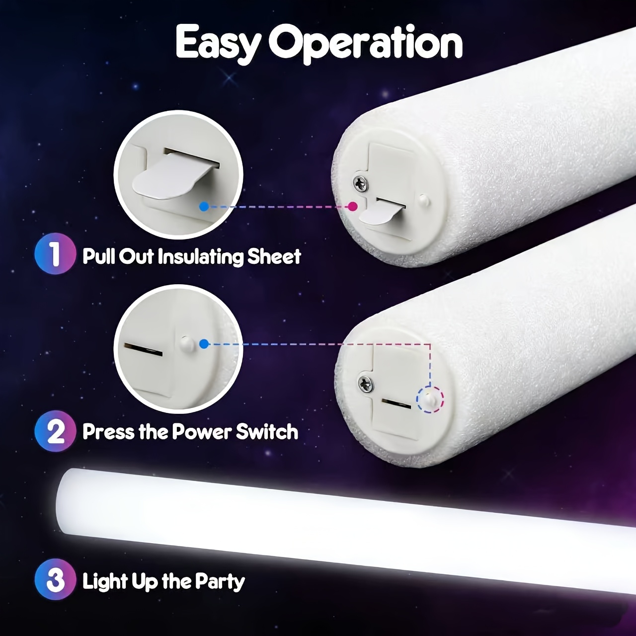20/30 stuks LED Witte Foam Glo - Flashing Led Foam Sticks Party recensie en prijs