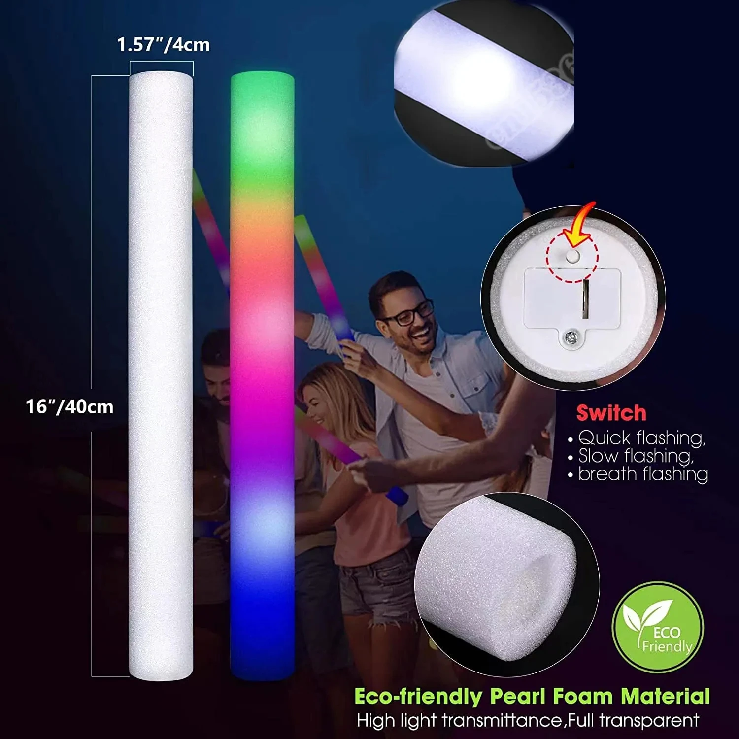 LED Glowsticks, Glow Foamstick - Flashing Led Foam Sticks Party recensie en prijs
