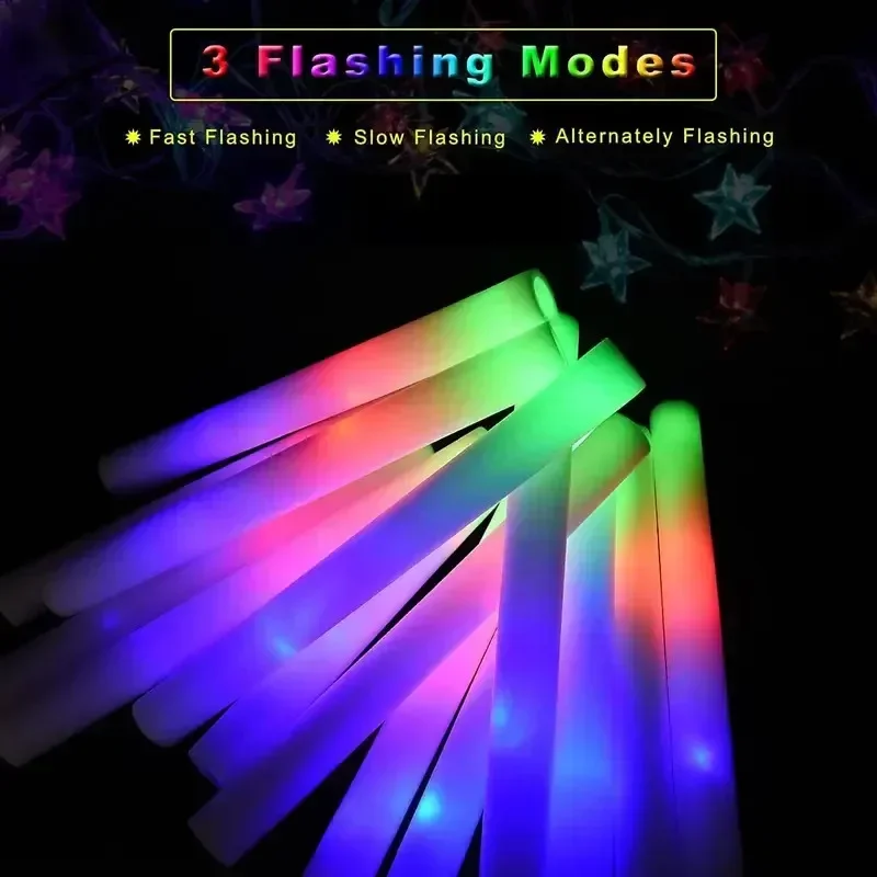 30 stuks schuimglowsticks met  - Flashing Led Foam Sticks Party recensie en prijs