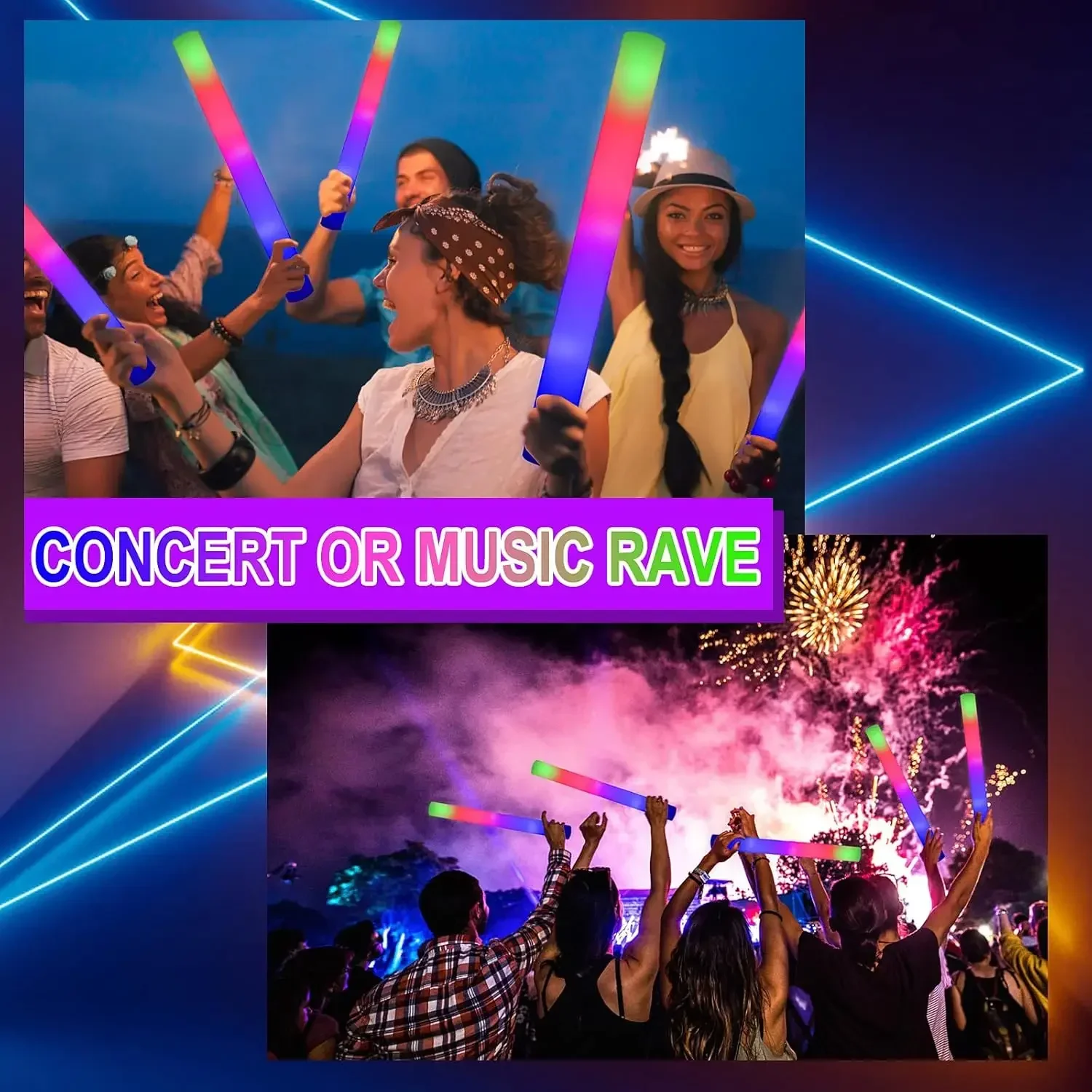 1Z-50PCS Led Foam Glow Sticks  - Flashing Led Foam Sticks Party recensie en prijs