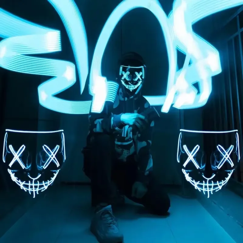 Draadloze Neon LED Purge Mask  - Led Purge Mask Halloween recensie en prijs