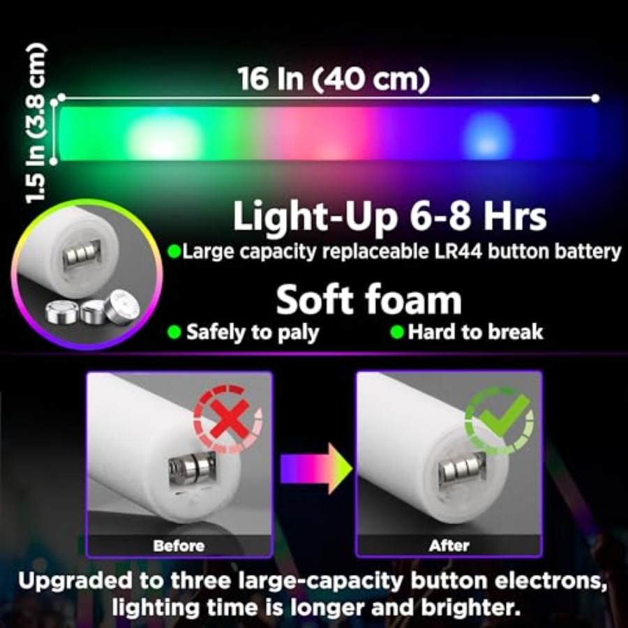 Stuks Schuim Glowsticks Bulk P - Flashing Led Foam Sticks Party recensie en prijs