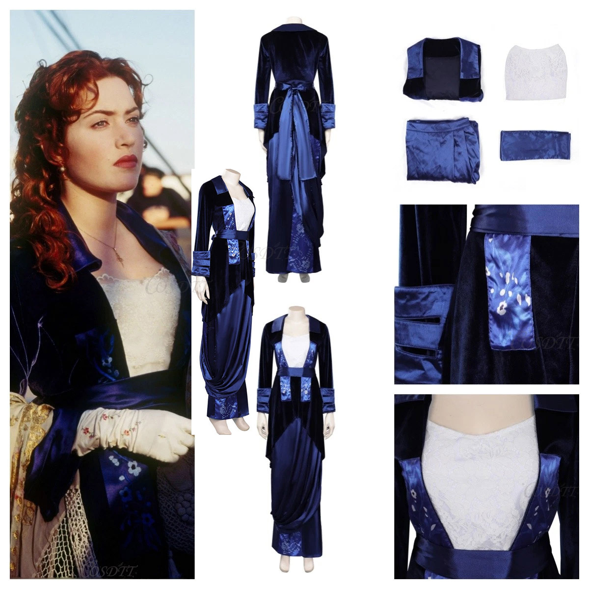 Ruth DeWitt Bukater Cosplay Ti - Medieval Renaissance Dress Women recensie en prijs