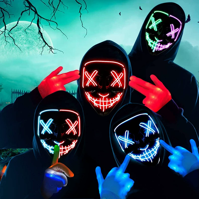 Draadloos neon LED Purge-maske - Led Purge Mask Halloween recensie en prijs
