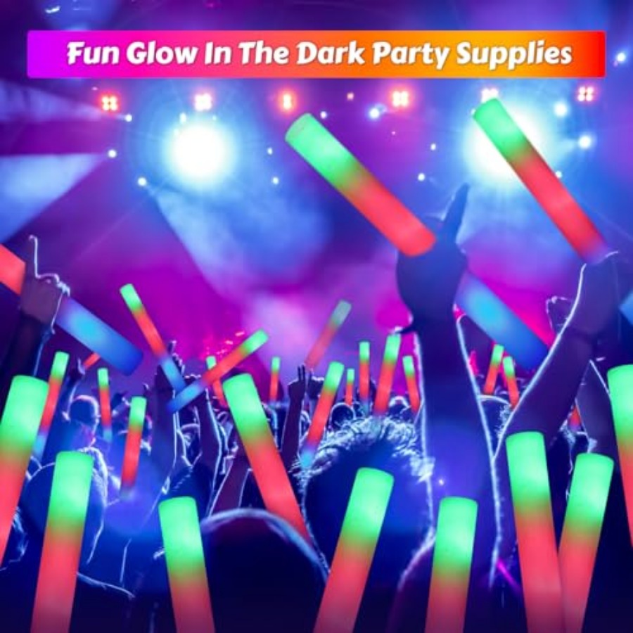 70 stuks LED schuim glowsticks - Flashing Led Foam Sticks Party recensie en prijs