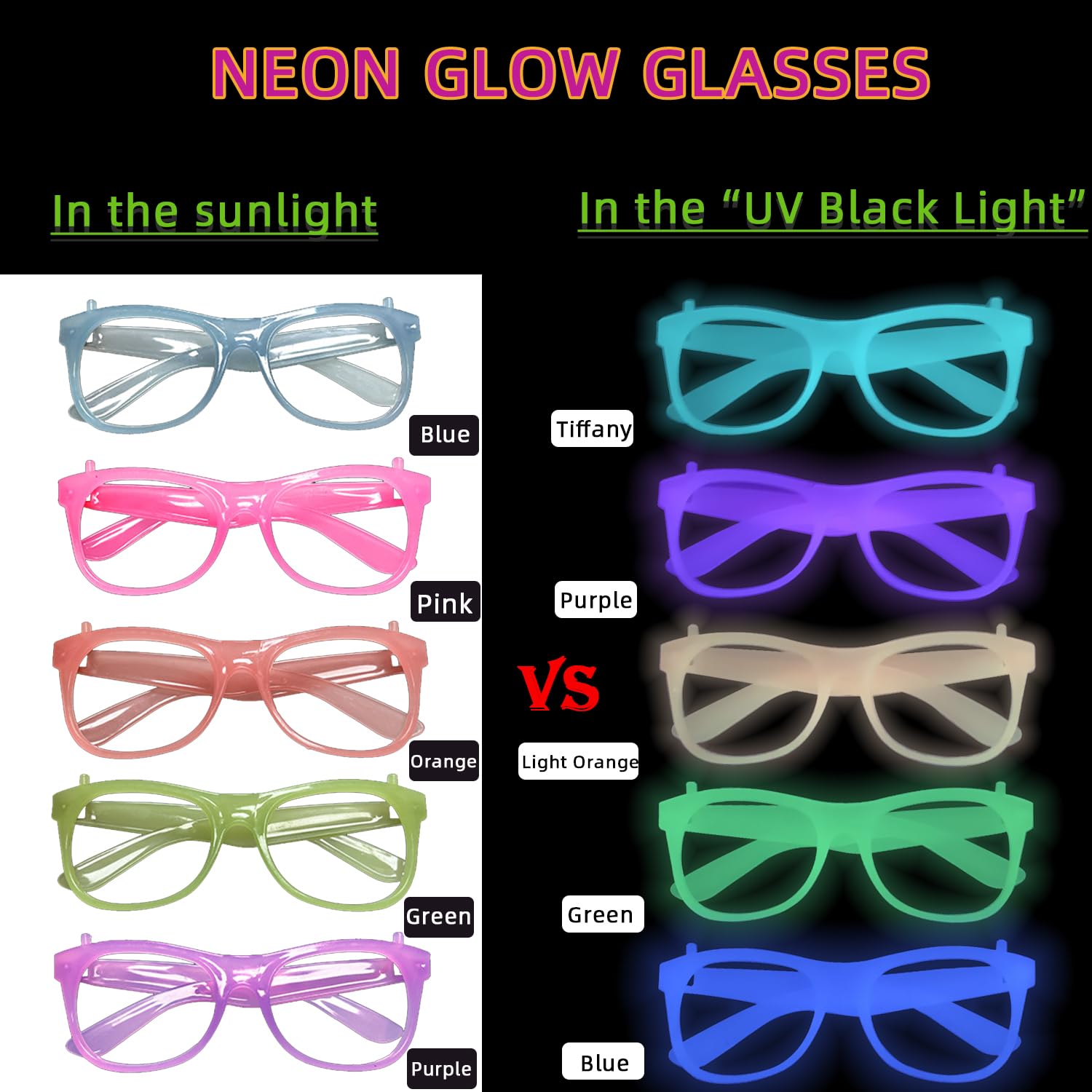 2/12 stuks Glow-in-the-Dark Ne - Glow In The Dark Party Glasses recensie en prijs