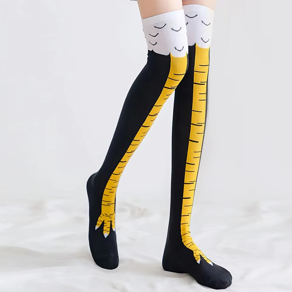 1/2 paar vrouwen kniekousen tr - Funny Chicken Leg Socks recensie en prijs