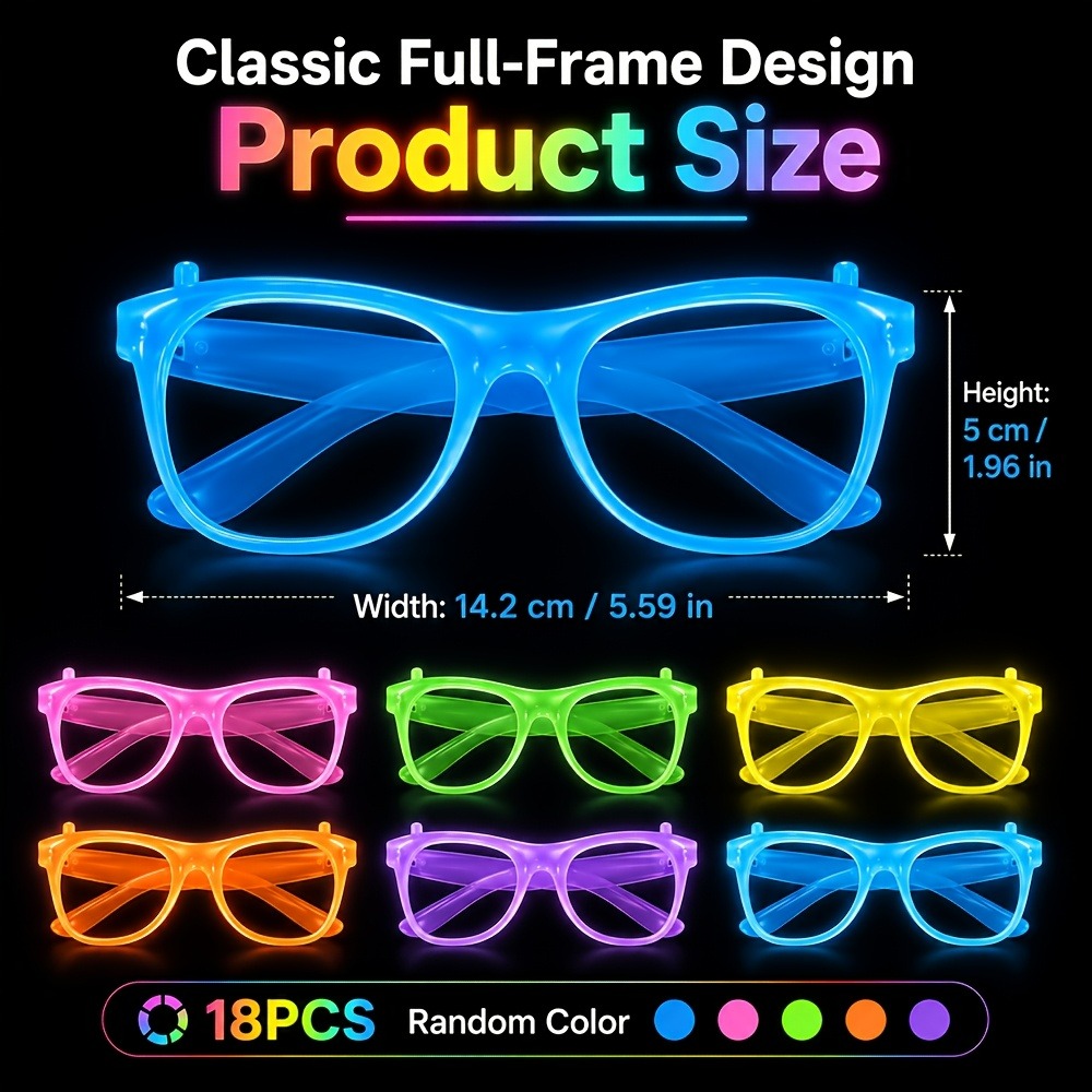 5/12 paar willekeurig gekleurd - Glow In The Dark Party Glasses recensie en prijs