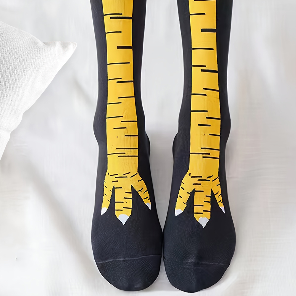 1 Paar Dames Kniekousen Trendy - Funny Chicken Leg Socks recensie en prijs