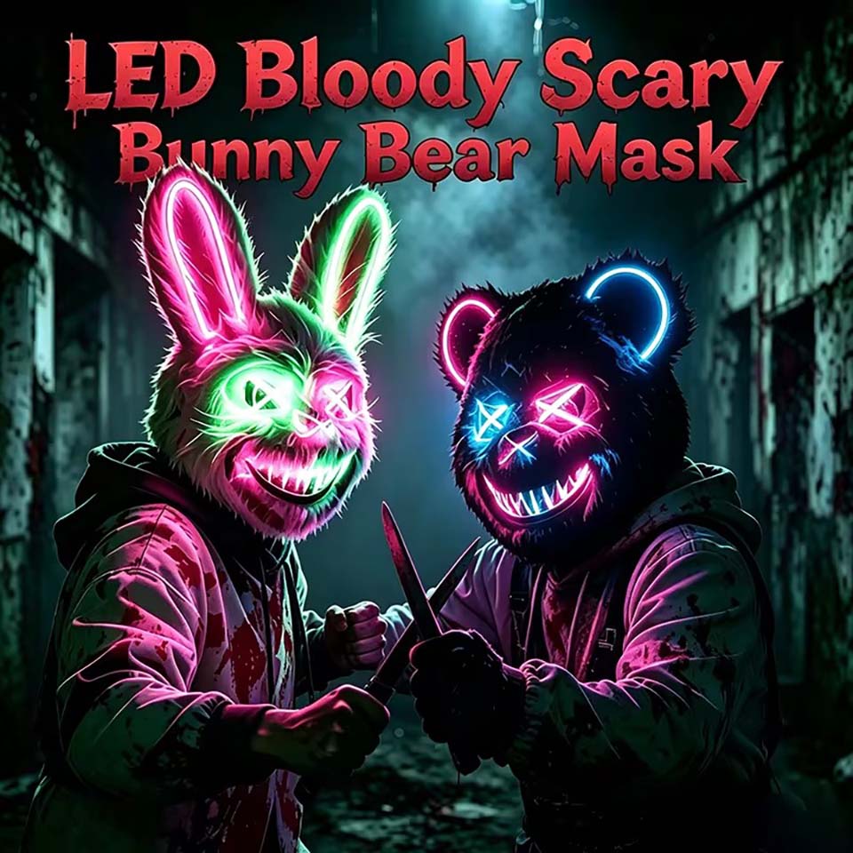 LED Bloederig Konijnenmasker,  - Led Purge Mask Halloween recensie en prijs