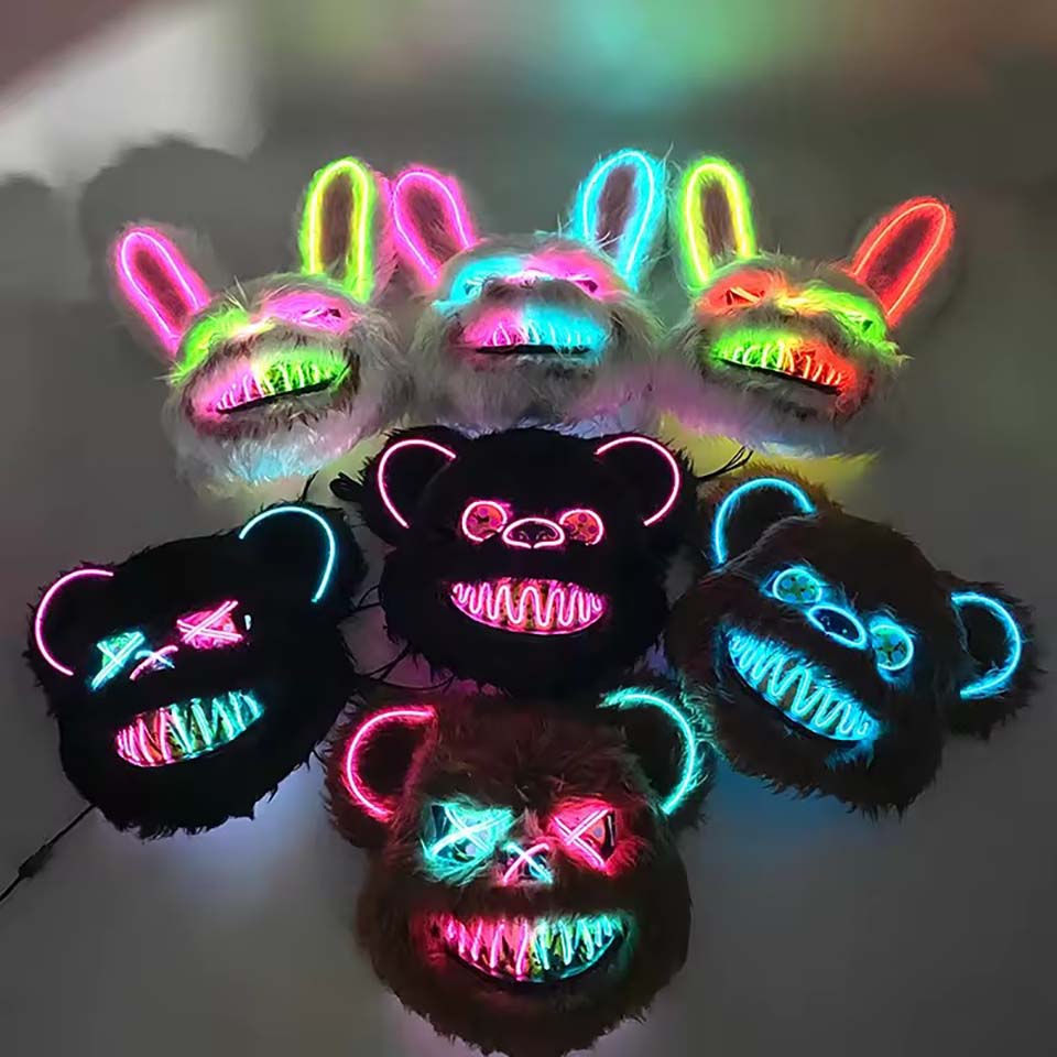 LED Bloederig Konijnenmasker,  - Led Purge Mask Halloween recensie en prijs