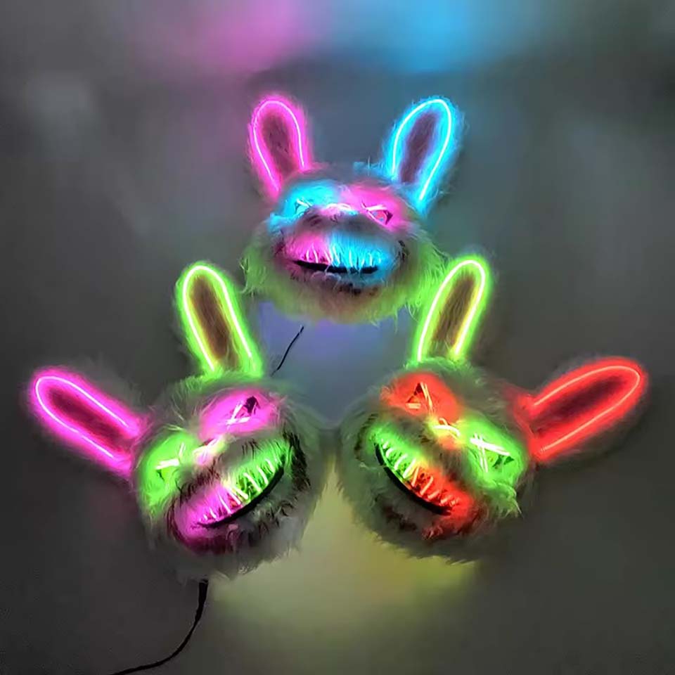 LED Bloederig Konijnenmasker,  - Led Purge Mask Halloween recensie en prijs