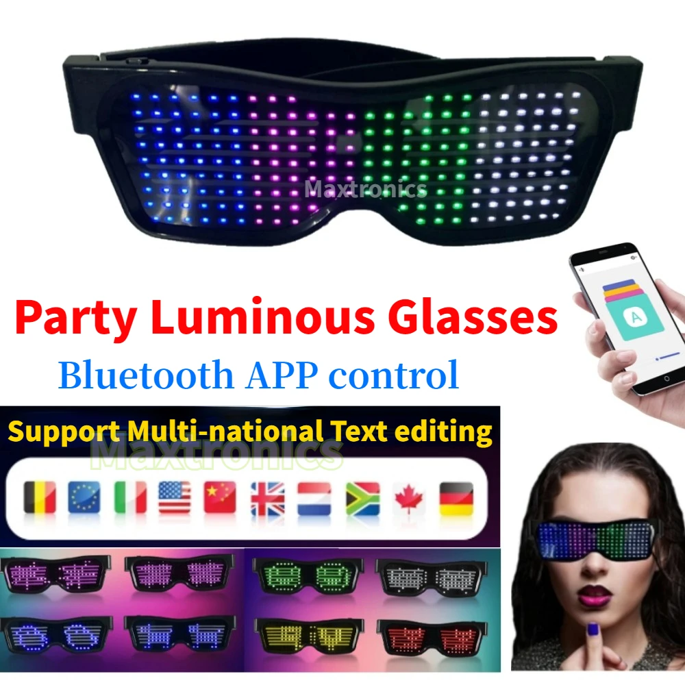 Meertalige LED-bril Bluetooth  - Glow In The Dark Party Glasses recensie en prijs